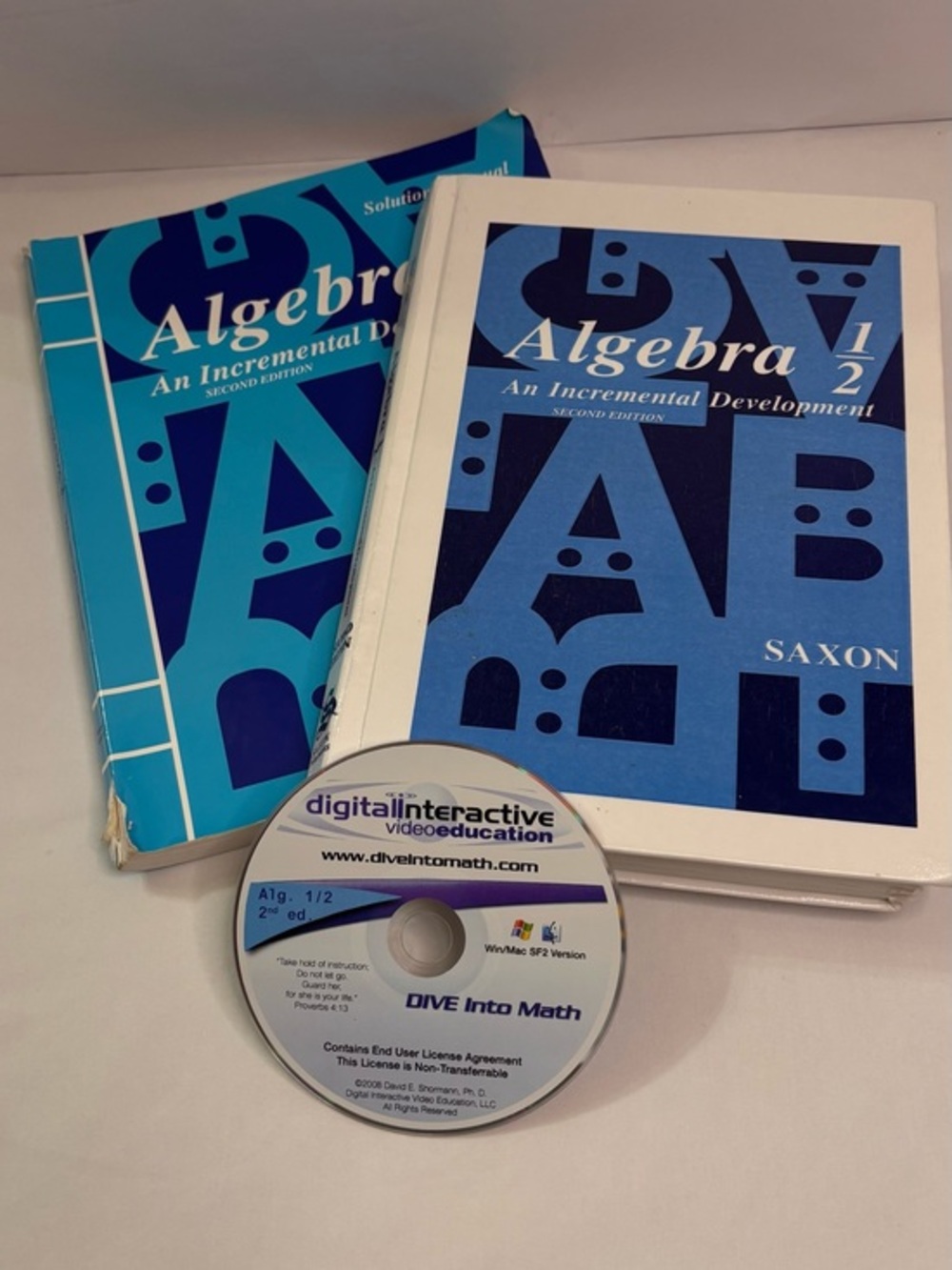 Saxon Algebra 1/2 Textbook and Solutions Manual with DVD Set - Blue